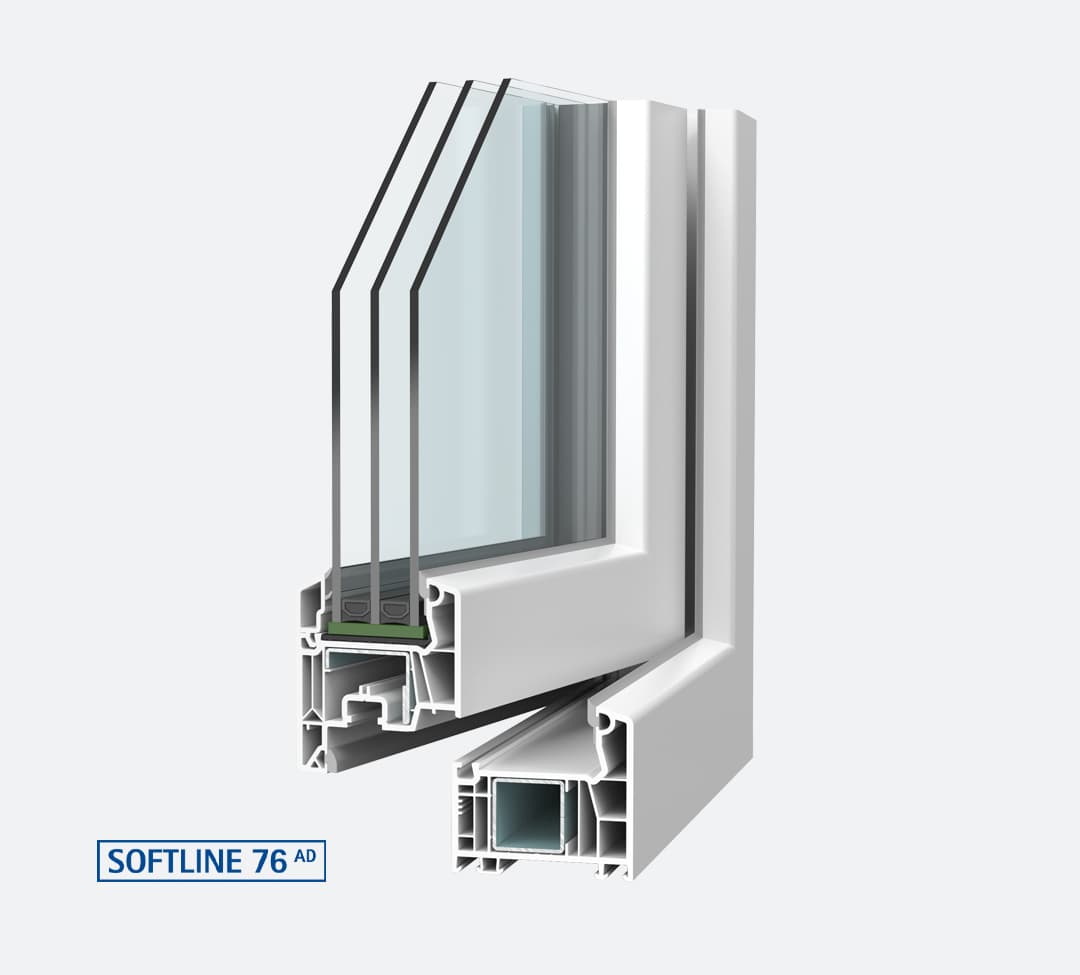 VEKA Softline 76 AD profil keresztmetszete