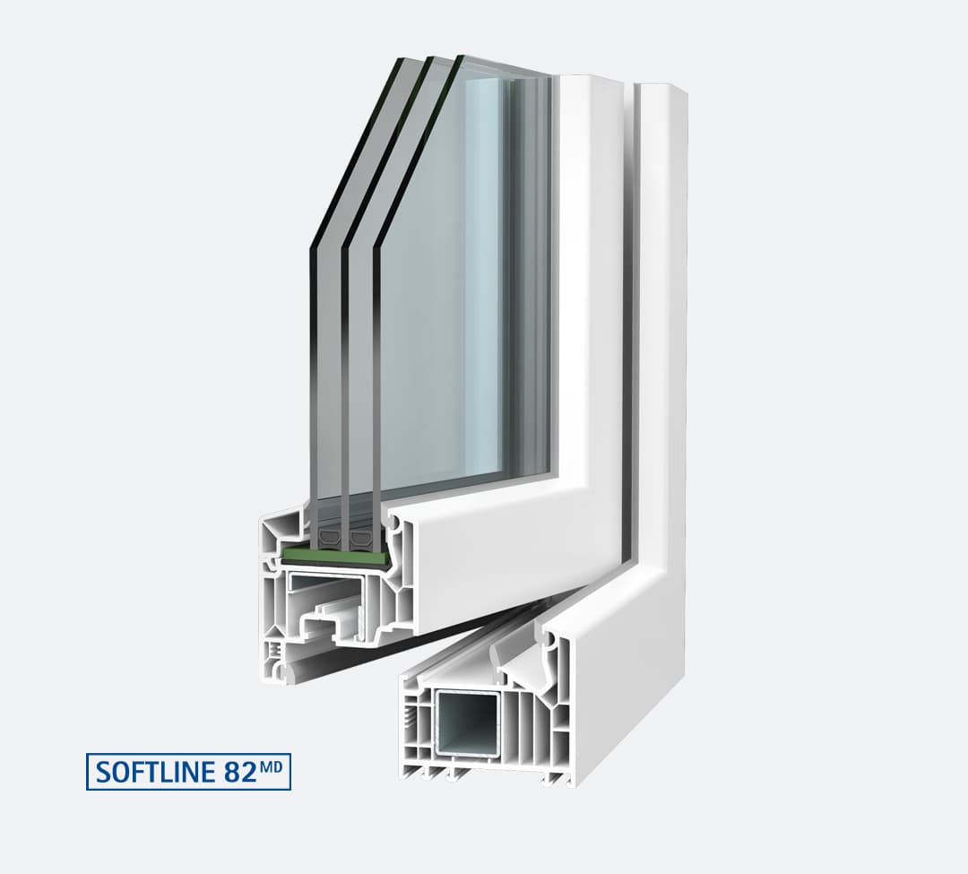 VEKA Softline 82 MD profil keresztmetszete